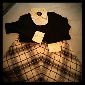 east 5th skirt and sweater black and white